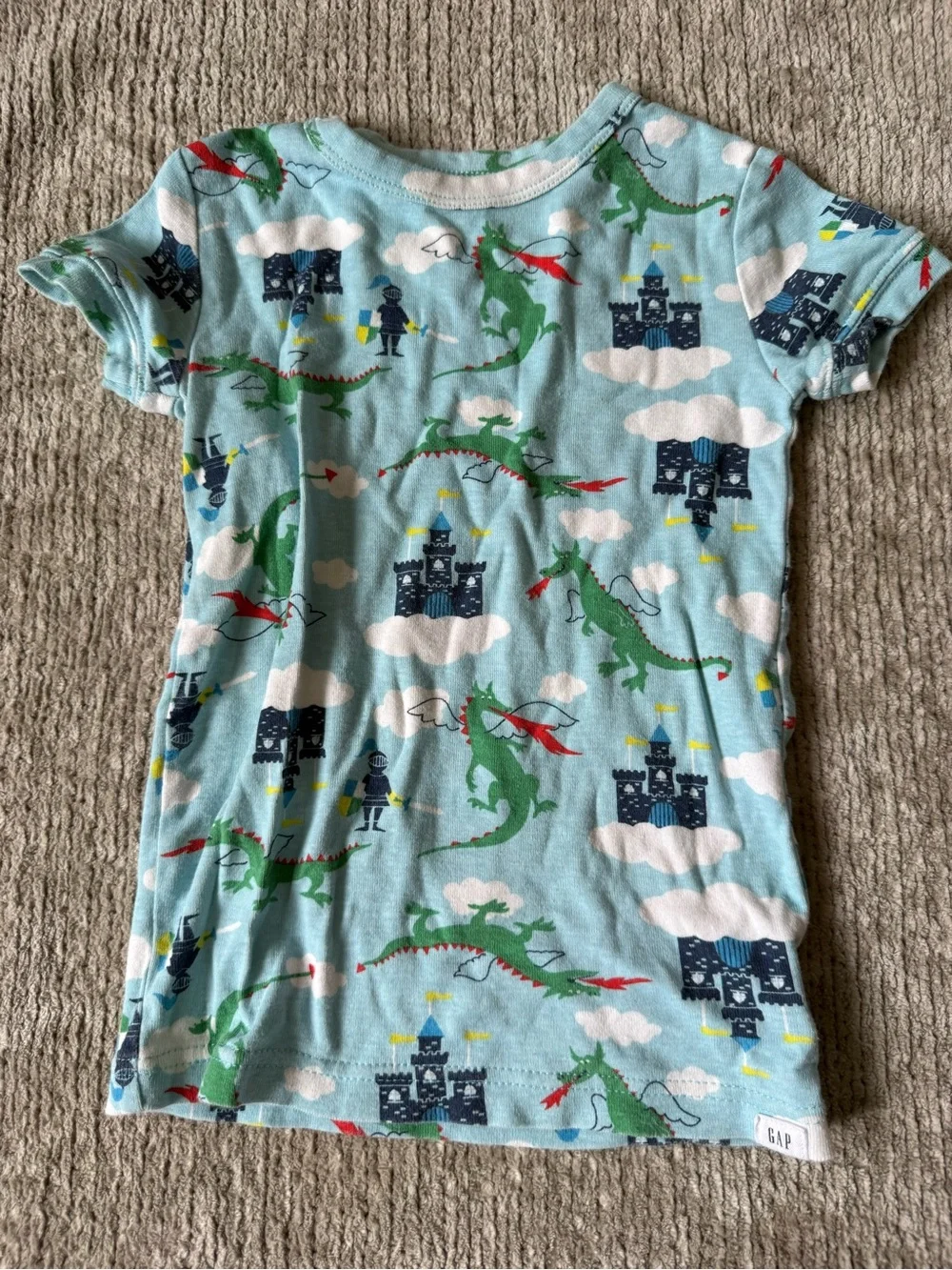 Baby Gap Dragon Castle Pajama Set Size 5 Fantasy Cotton Short Sleeve